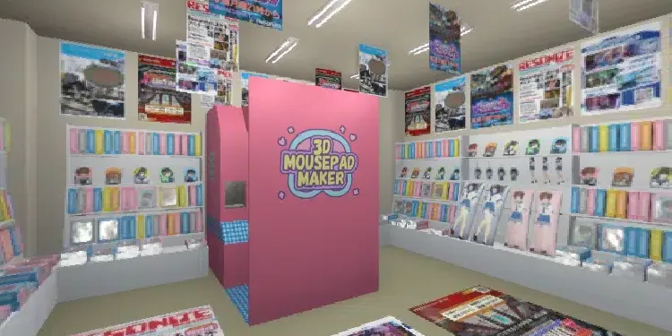 A preview image of the '3Dマウスパッドショップ 3D Mousepad Shop' world.